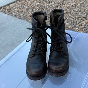 Freebird by Steven Black Leather Lace-Up Women's Boots